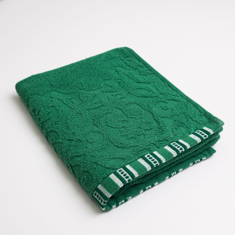 Рушник махровий з орнаментом GM Textile 50х90см 400г/м2 (Зелений)
